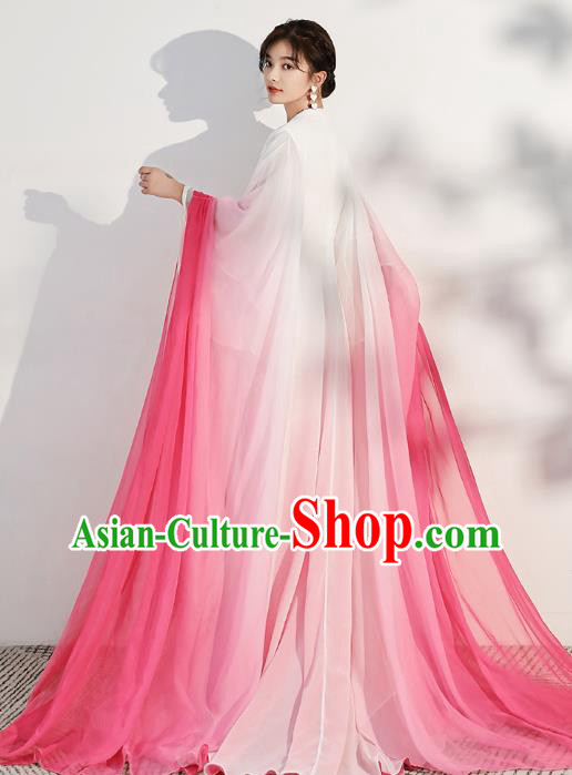 China Catwalks Clothing Solo Performance White Full Dress Woman Classical Dance Costume