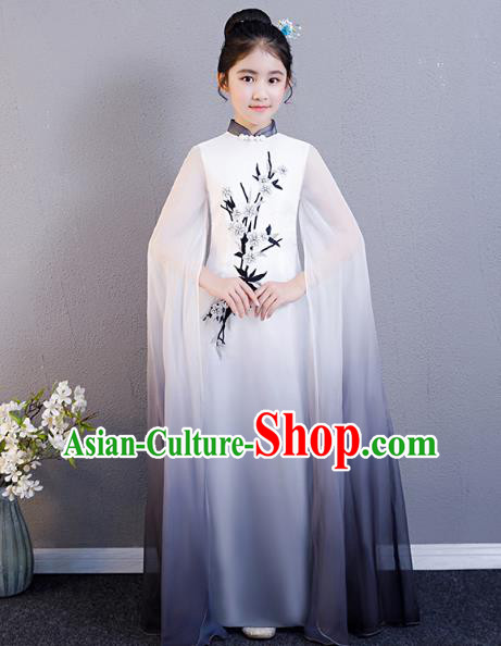 Top Grade Children Day Performance Costume Classical Dance Dress Girl Chorus Cheongsam