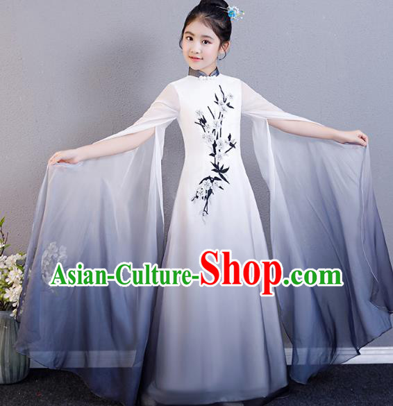 Top Grade Children Day Performance Costume Classical Dance Dress Girl Chorus Cheongsam