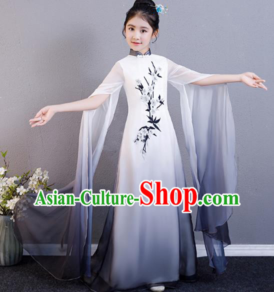 Top Grade Children Day Performance Costume Classical Dance Dress Girl Chorus Cheongsam