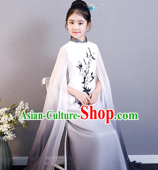 Top Grade Children Day Performance Costume Classical Dance Dress Girl Chorus Cheongsam