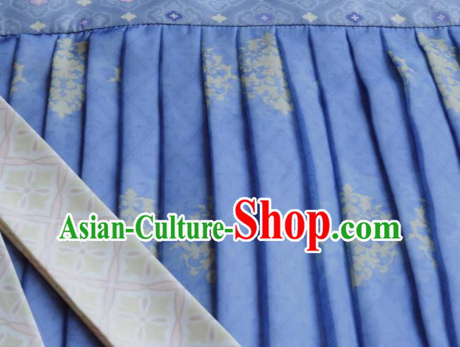 China Traditional Ancient Noble Lady Blue Hanfu Dress Tang Dynasty Royal Princess Historical Costumes