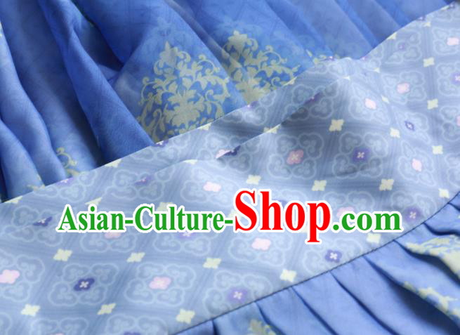 China Traditional Ancient Noble Lady Blue Hanfu Dress Tang Dynasty Royal Princess Historical Costumes