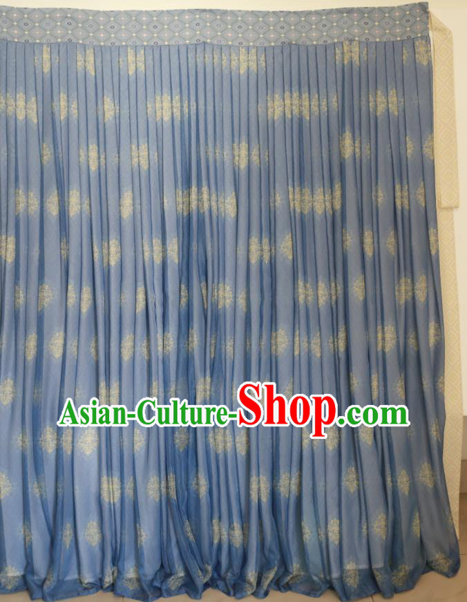 China Traditional Ancient Noble Lady Blue Hanfu Dress Tang Dynasty Royal Princess Historical Costumes