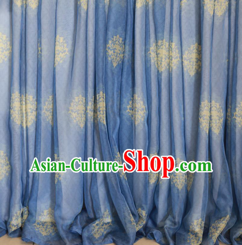 China Traditional Ancient Noble Lady Blue Hanfu Dress Tang Dynasty Royal Princess Historical Costumes