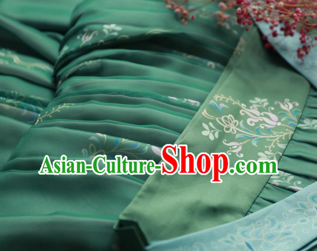 Traditional China Tang Dynasty Historical Costumes Ancient Court Beauty Green Hanfu Dress Clothing