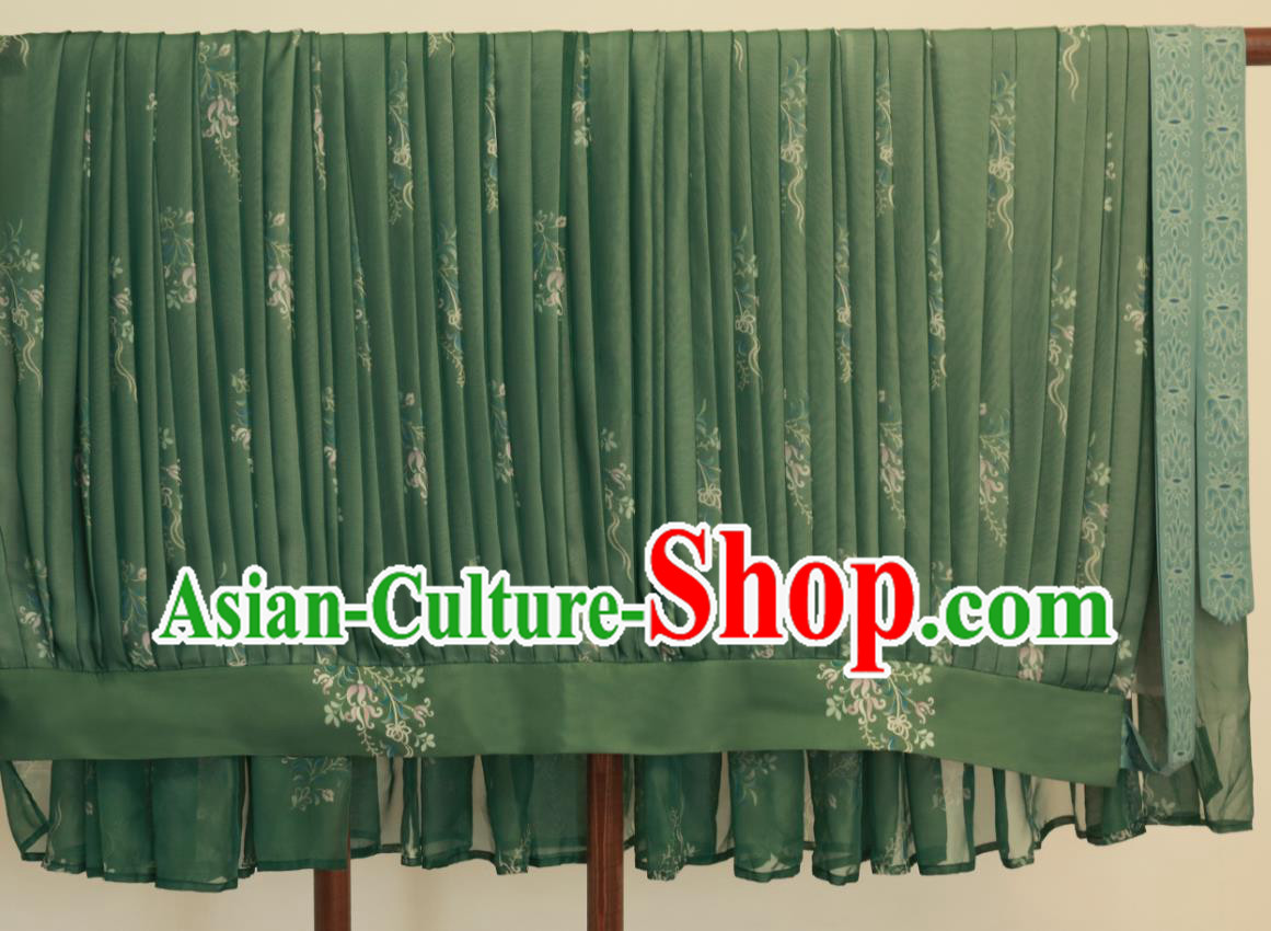 Traditional China Tang Dynasty Historical Costumes Ancient Court Beauty Green Hanfu Dress Clothing