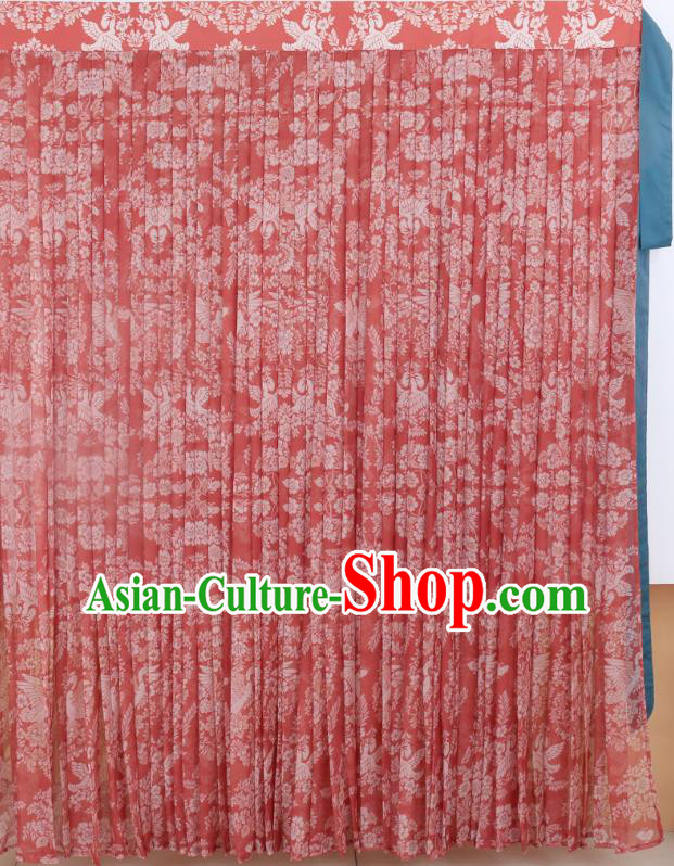 China Tang Dynasty Court Lady Historical Costumes Traditional Ancient Royal Rani Red Hanfu Dress Clothing