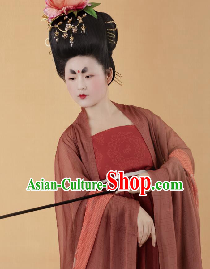 China Ancient Royal Madame Hanfu Dress Traditional Tang Dynasty Court Woman Historical Clothing