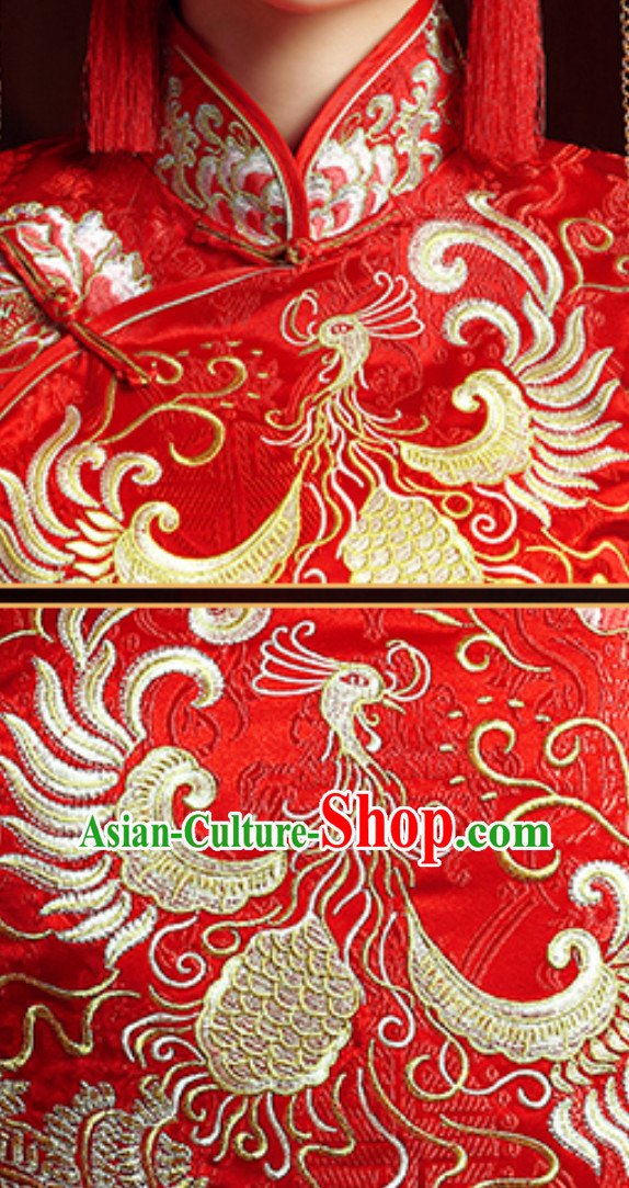 Top Chinese Classical Embroidered Phoenix Wedding Dresses