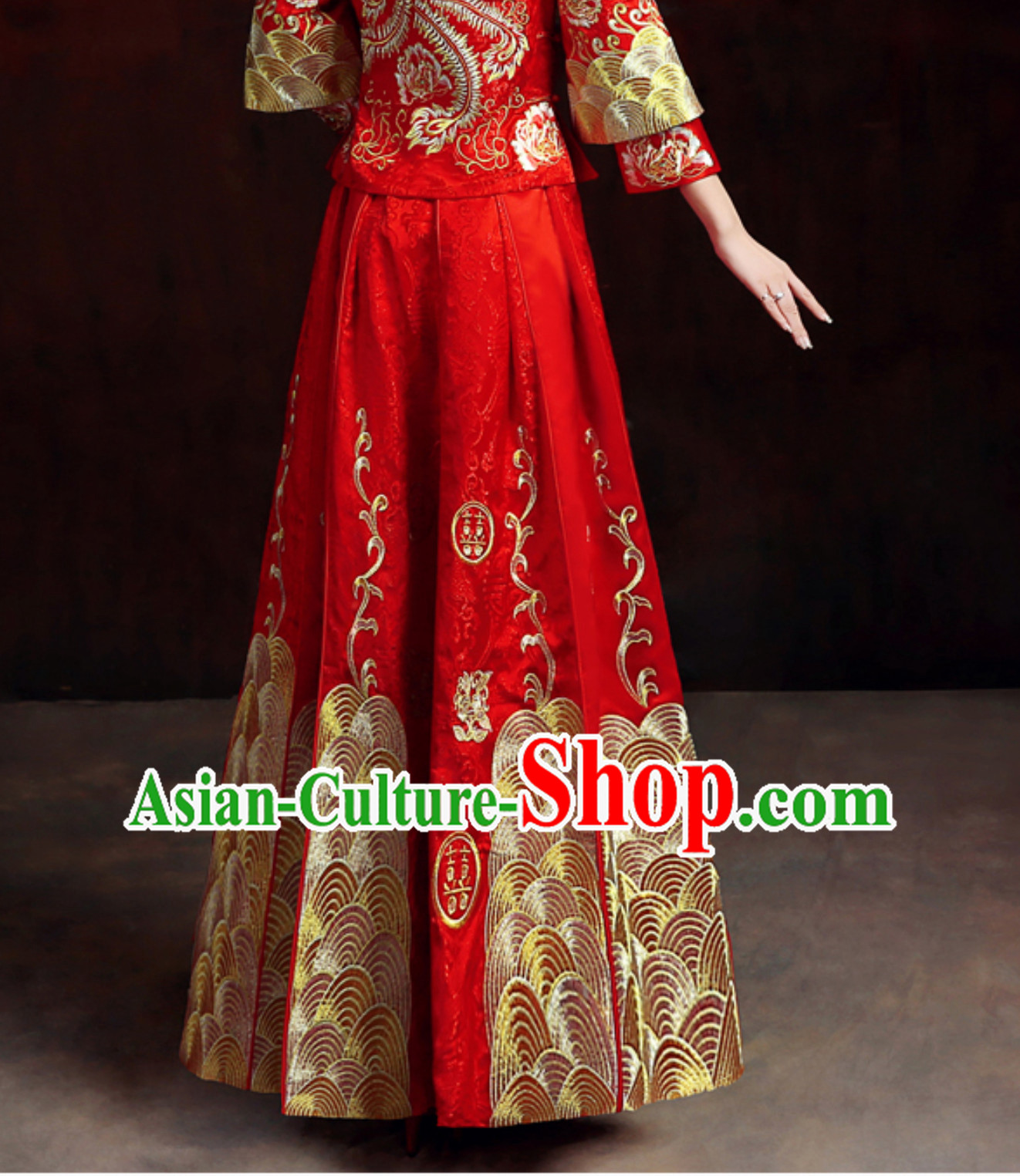 Top Chinese Classical Embroidered Phoenix Wedding Dresses
