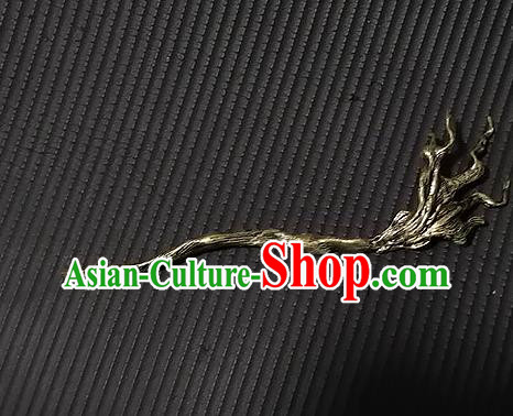 Chinese Ancient Swordsman Golden Hairpin Handmade Traditional Han Dynasty Prince Hair Stick