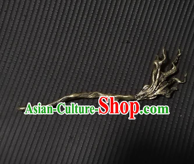 Chinese Ancient Swordsman Golden Hairpin Handmade Traditional Han Dynasty Prince Hair Stick