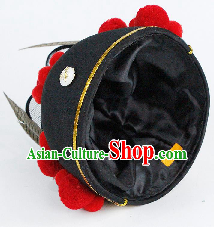 Chinese Handmade Traditional Ming Dynasty Wedding Headwear Ancient Drama Bridegroom Black Hat