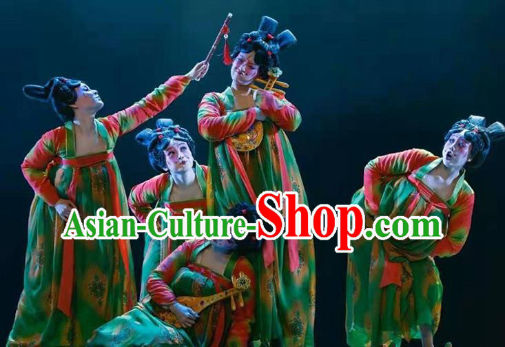 China Classical Dance Costumes Traditional Tang Dynasty Court Performance Hanfu Dress