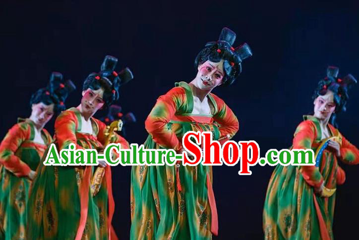 China Classical Dance Costumes Traditional Tang Dynasty Court Performance Hanfu Dress