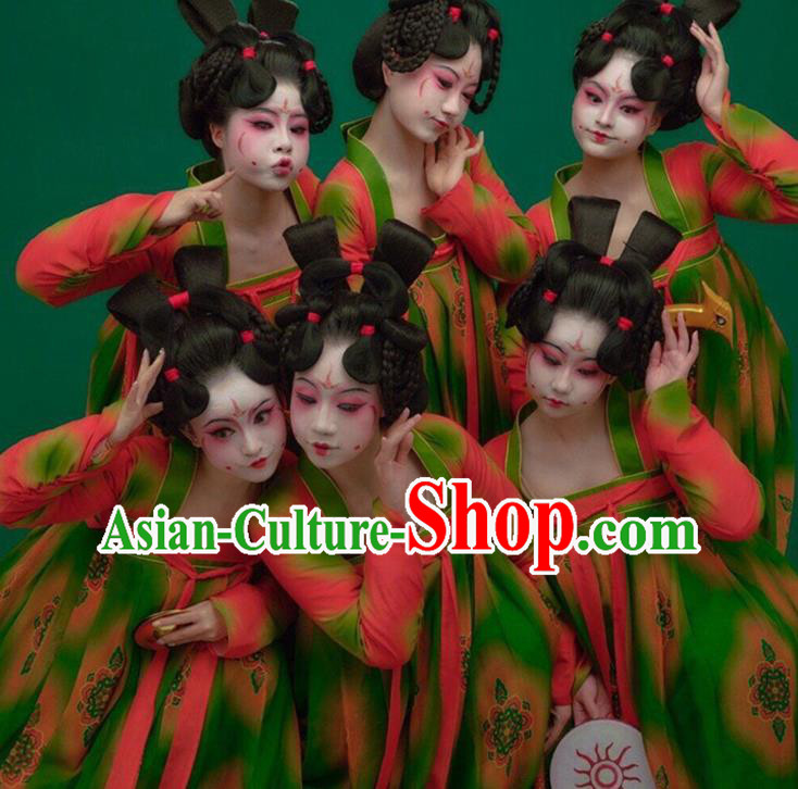 China Classical Dance Costumes Traditional Tang Dynasty Court Performance Hanfu Dress