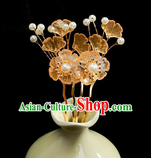 Chinese Ancient Princess Hair Accessories Traditional Hanfu Ginkgo Leaf Hair Comb