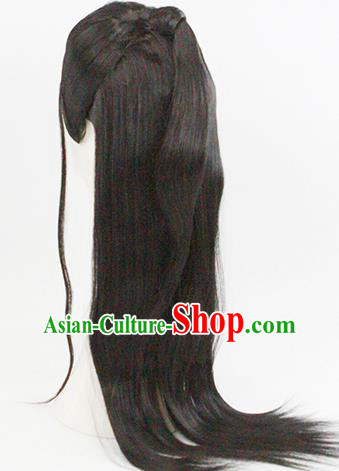 China Traditional Ming Dynasty Young Hero Wiggery Headwear Ancient Swordsman Wigs