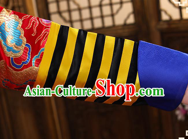 China Ancient Court Eunuch Garment Costumes Qing Dynasty Historical Clothing and Headwear