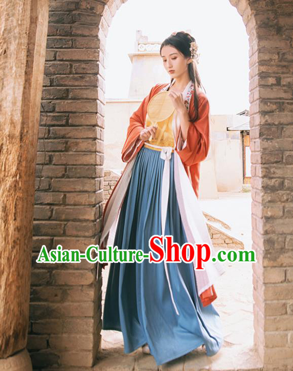 China Ancient Royal Infanta Hanfu Apparels Traditional Song Dynasty Nobility Lady Historical Clothing Complete Set