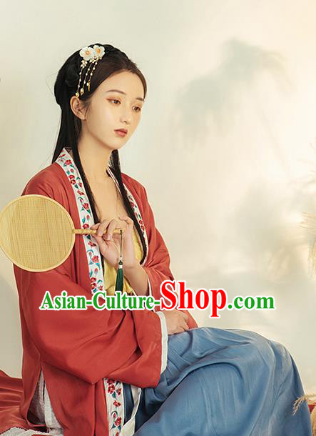 China Ancient Royal Infanta Hanfu Apparels Traditional Song Dynasty Nobility Lady Historical Clothing Complete Set