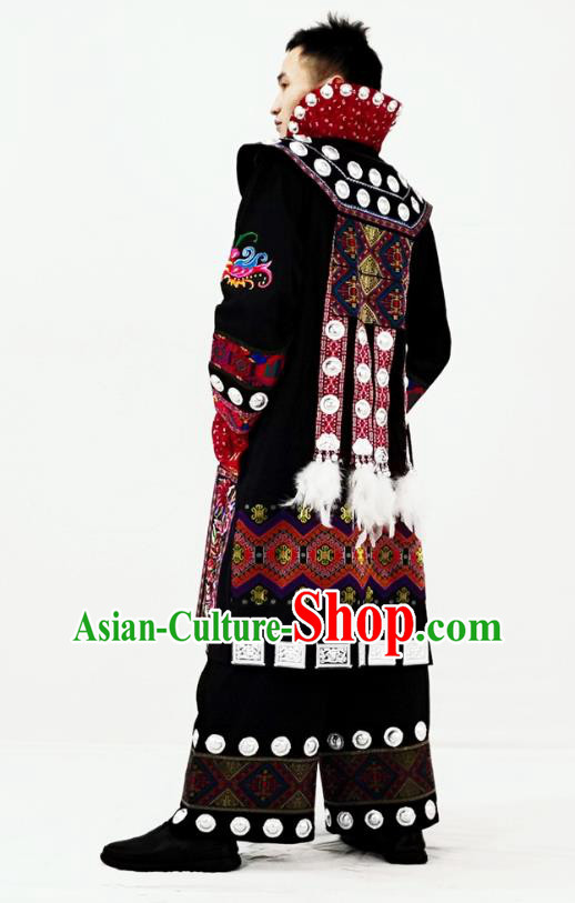 China Traditional Dong Folk Dance Clothing Yi Nationality Festival Performance Garment Costumes