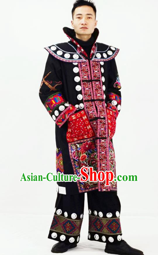 China Traditional Dong Folk Dance Clothing Yi Nationality Festival Performance Garment Costumes