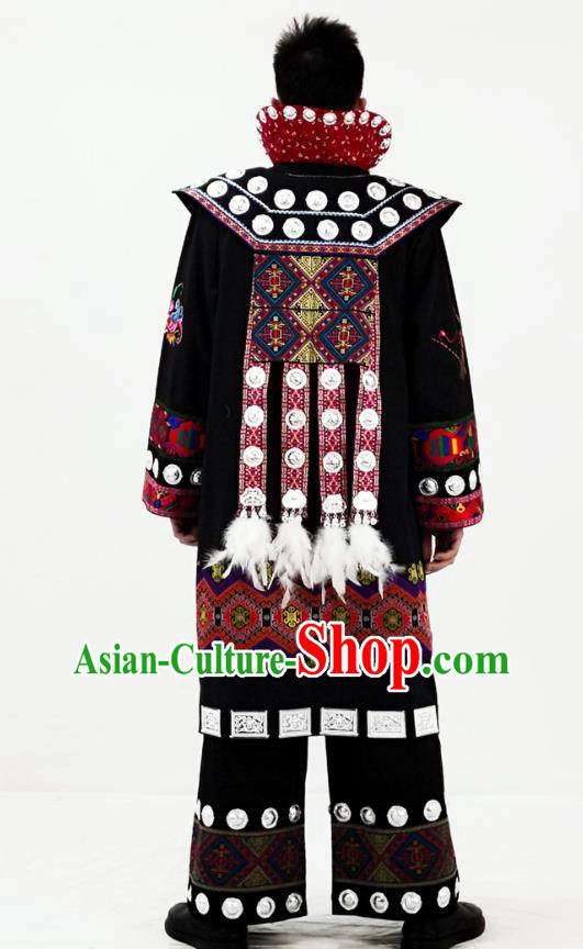 China Traditional Dong Folk Dance Clothing Yi Nationality Festival Performance Garment Costumes