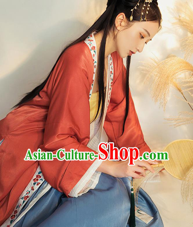 China Ancient Royal Infanta Hanfu Apparels Traditional Song Dynasty Nobility Lady Historical Clothing Complete Set
