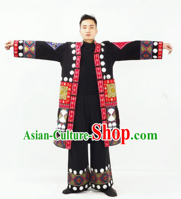 China Dong Nationality Festival Garment Costumes Traditional Yunnan Ethnic Folk Dance Clothing