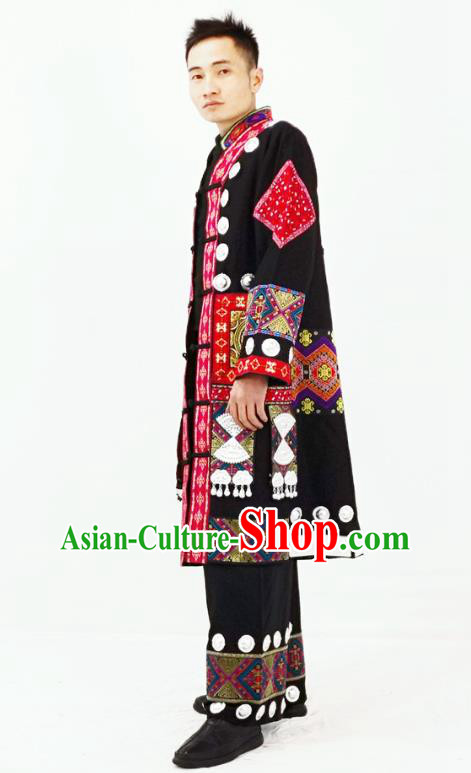 China Dong Nationality Festival Garment Costumes Traditional Yunnan Ethnic Folk Dance Clothing