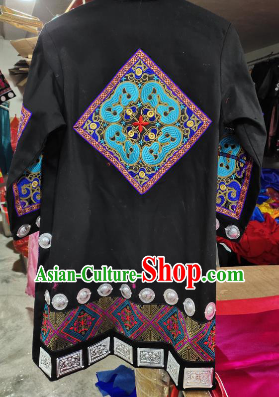China Traditional Hmong Ethnic Bridegroom Clothing Miao Nationality Wedding Male Garment Costumes