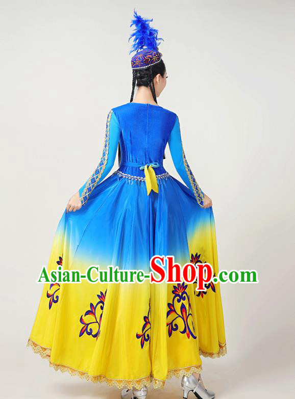 Chinese Ethnic Folk Dance Garments Clothing Traditional Uygur Nationality Suits Xinjiang Dance Dress