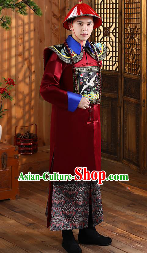China Ancient Prince Regent Historical Clothing Traditional Qing Dynasty Official Robe Garment