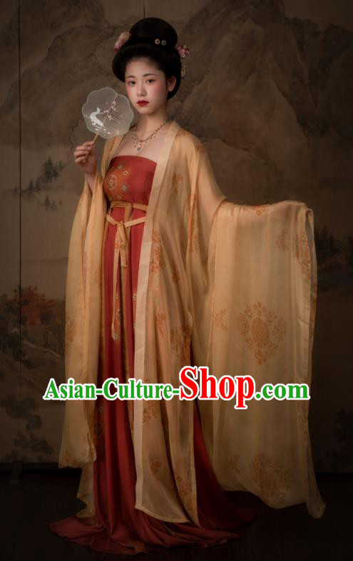 China Tang Dynasty Imperial Concubine Historical Clothing Ancient Court Beauty Hanfu Dress Garments