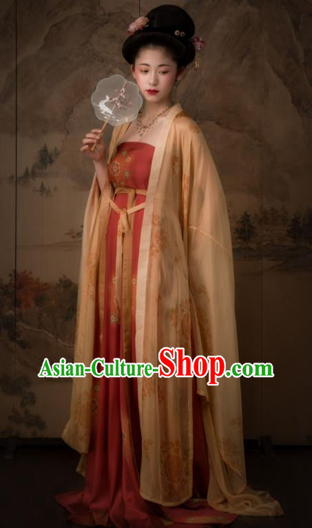China Tang Dynasty Imperial Concubine Historical Clothing Ancient Court Beauty Hanfu Dress Garments