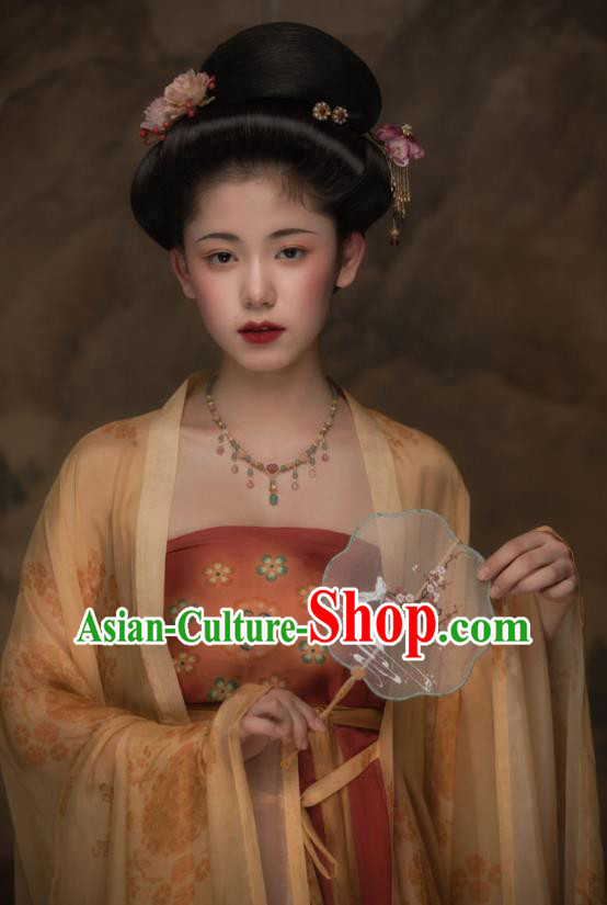 China Tang Dynasty Imperial Concubine Historical Clothing Ancient Court Beauty Hanfu Dress Garments