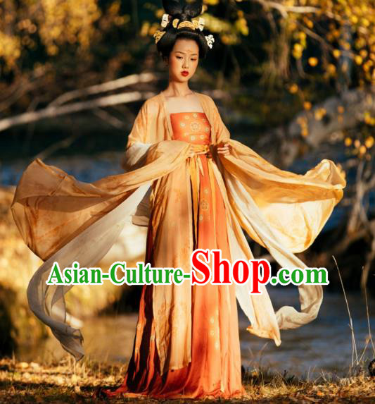 China Tang Dynasty Imperial Concubine Historical Clothing Ancient Court Beauty Hanfu Dress Garments