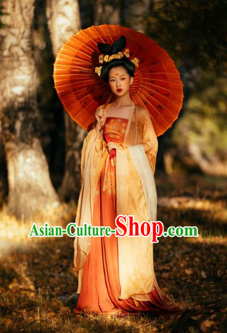 China Tang Dynasty Imperial Concubine Historical Clothing Ancient Court Beauty Hanfu Dress Garments