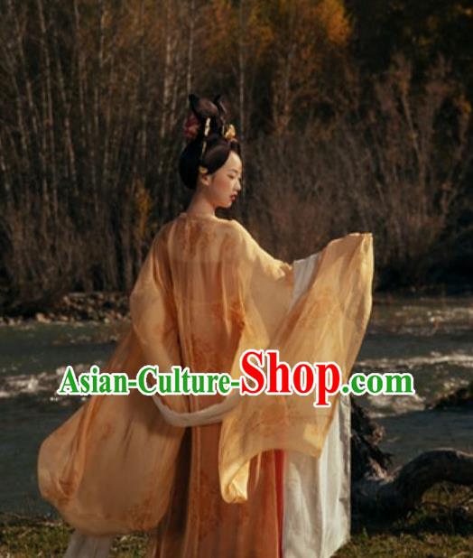 China Tang Dynasty Imperial Concubine Historical Clothing Ancient Court Beauty Hanfu Dress Garments