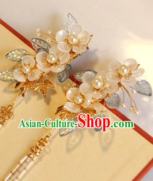 China Traditional Hanfu Hair Accessories Ancient Young Beauty Plum Tassel Hair Stick