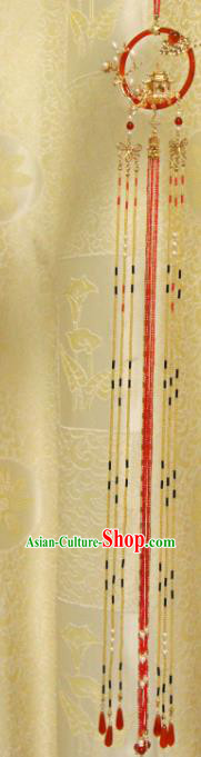 Chinese Traditional Cheongsam Beads Tassel Waist Pendant Ancient Palace Lady Agate Belt Accessories