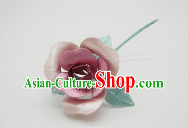 China Ancient Court Lady Hairpin Traditional Hanfu Hair Accessories Song Dynasty Lilac Peony Hair Stick