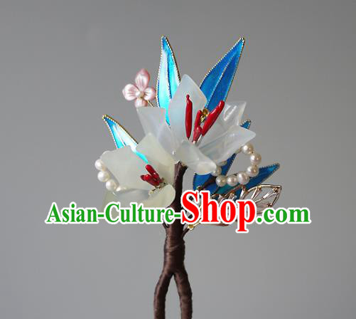 Chinese Ancient Palace Lady Hairpin Traditional Qing Dynasty Court Woman Mangnolia Hair Stick
