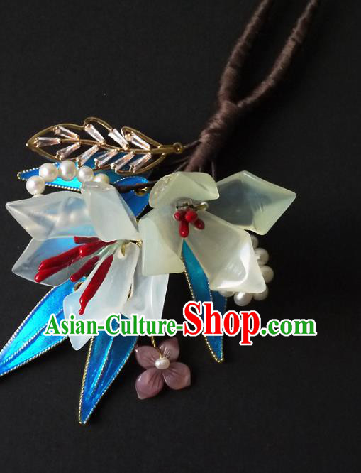 Chinese Ancient Palace Lady Hairpin Traditional Qing Dynasty Court Woman Mangnolia Hair Stick