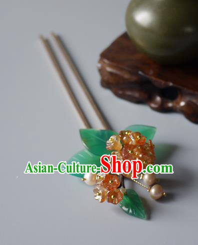 Chinese Ancient Palace Princess Pearls Hairpin Traditional Song Dynasty Court Lady Hydrangea Hair Stick