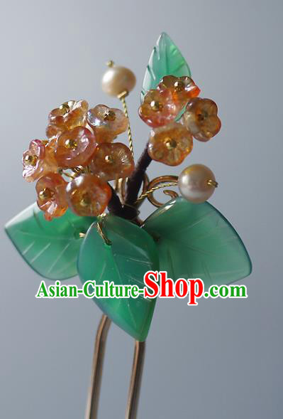 Chinese Ancient Palace Princess Pearls Hairpin Traditional Song Dynasty Court Lady Hydrangea Hair Stick