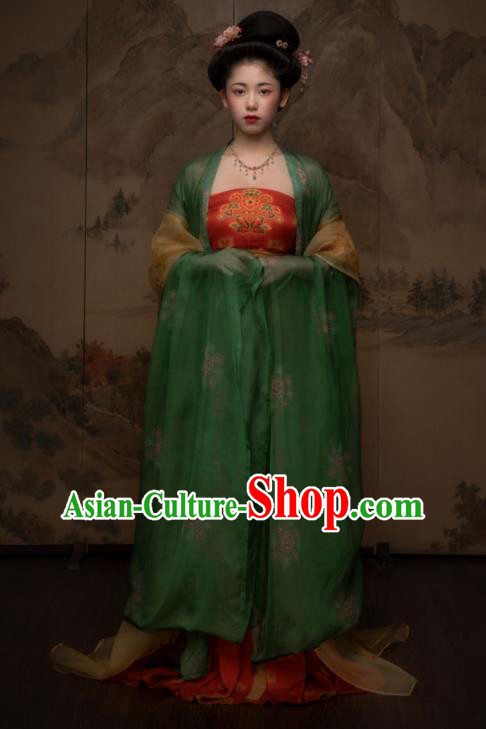 China Ancient Court Beauty Hanfu Dress Traditional Tang Dynasty Imperial Concubine Historical Garments Clothing