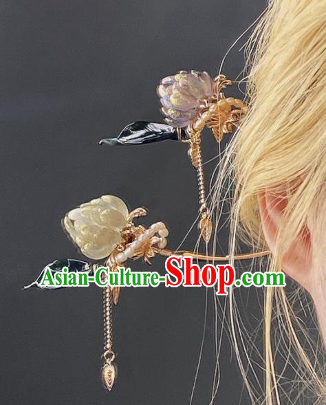 China Handmade Pine Cone Hairpin Cosplay Hair Accessories Ancient Royal Princess Hair Stick
